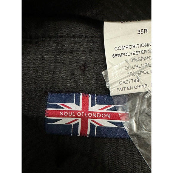 Soul Of London Men's Skinny Pants Brown Pockets Belt Loops Raw Hem 35 New - Picture 8 of 10